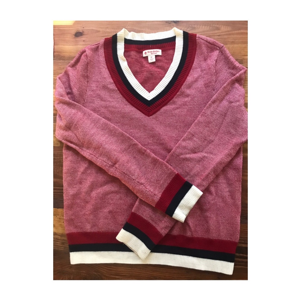 Brooks Brothers v-neck wool sweater
